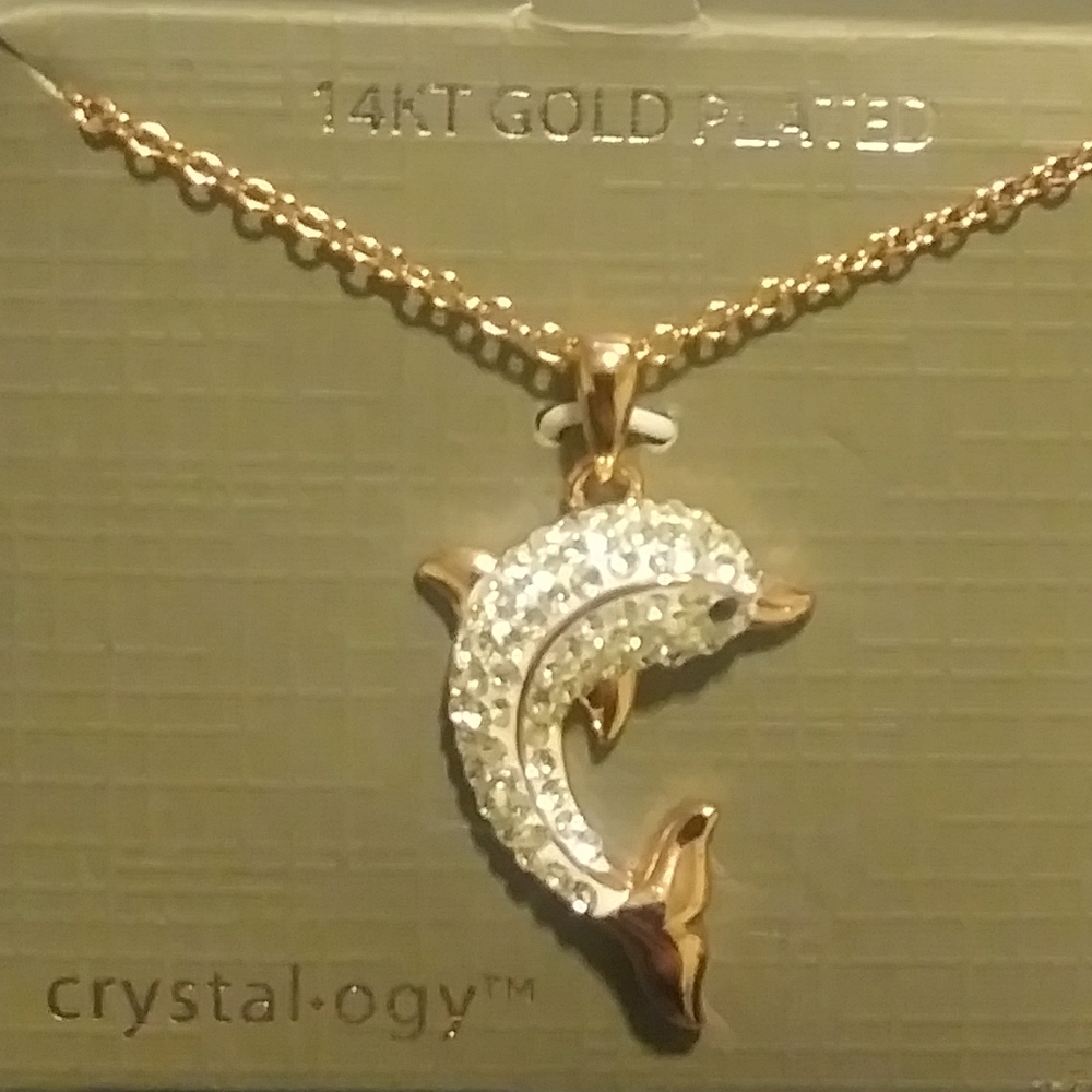 New 14k Gold Plated Dolphin 18inch Chain